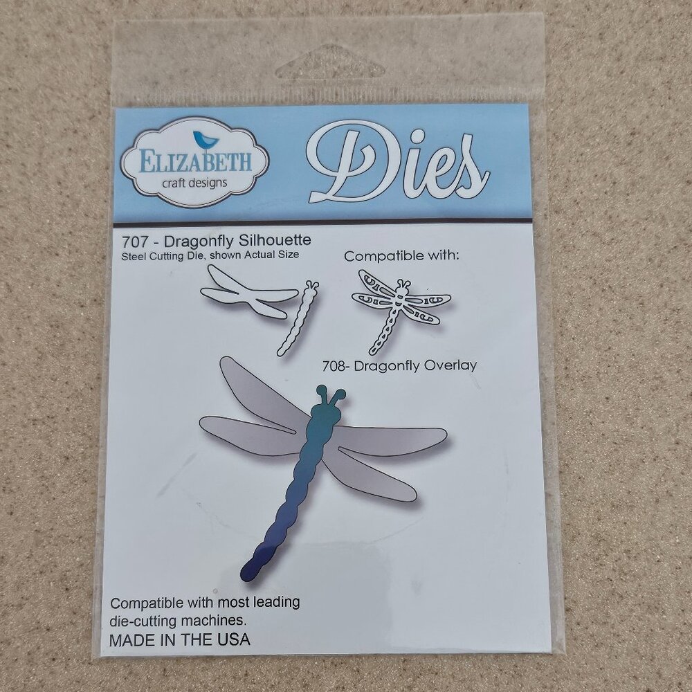 ELIZABETH CRAFT DESIGNS METAL DIES DRAGONFLY SILHOUETTE 707 STEEL CUTTING DIE